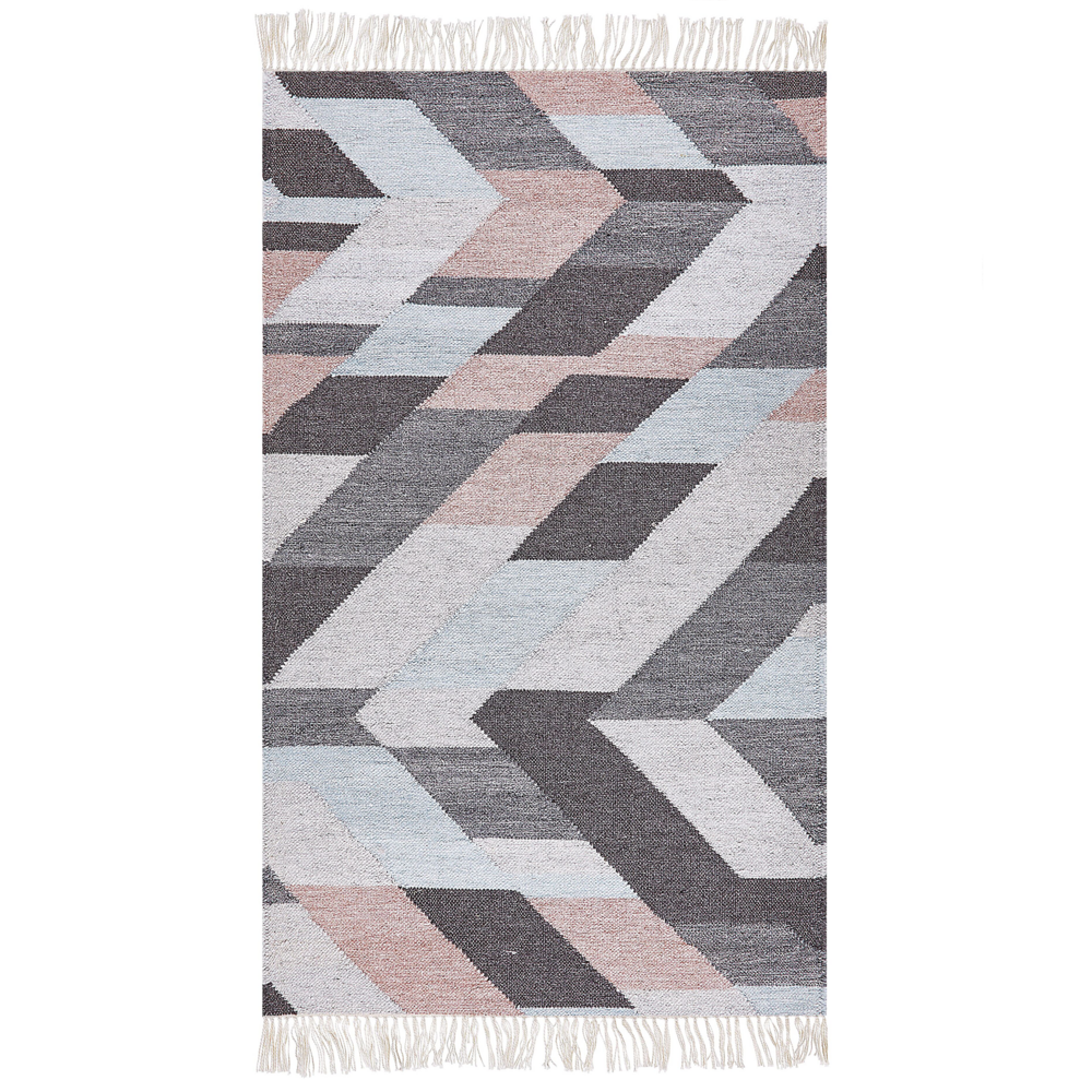 Tappeto di iuta multicolore 80 x 150 cm fatto a mano con nappe stile boho soggiorno camera da letto