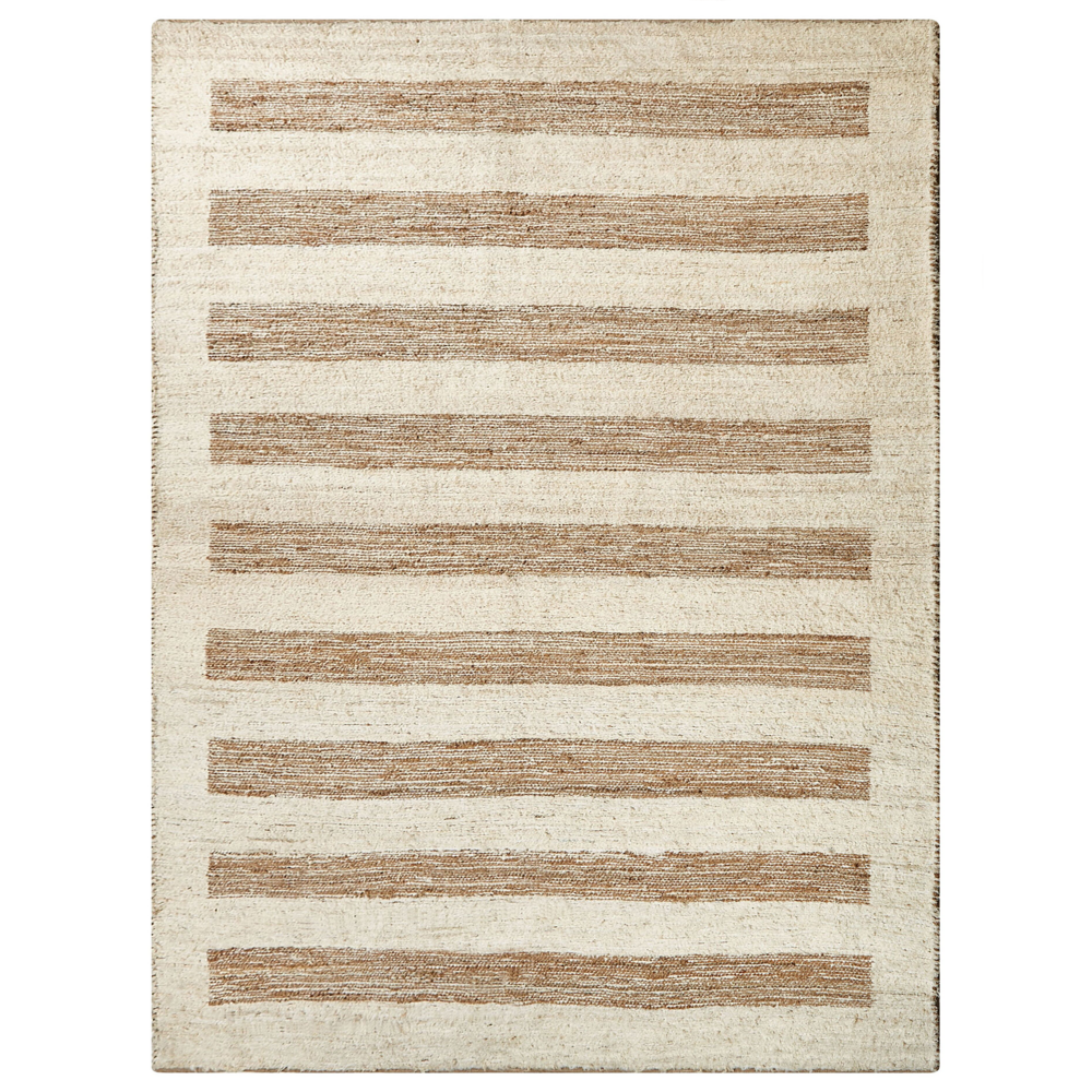 Tappeto Beige Juta e Cotone 300 x 400 cm Taglio Shuttle Paddle Tessuto a mano Pavimento