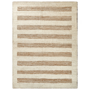 Tappeto Beige Juta e Cotone 300 x 400 cm Taglio Shuttle Paddle Tessuto a mano Pavimento