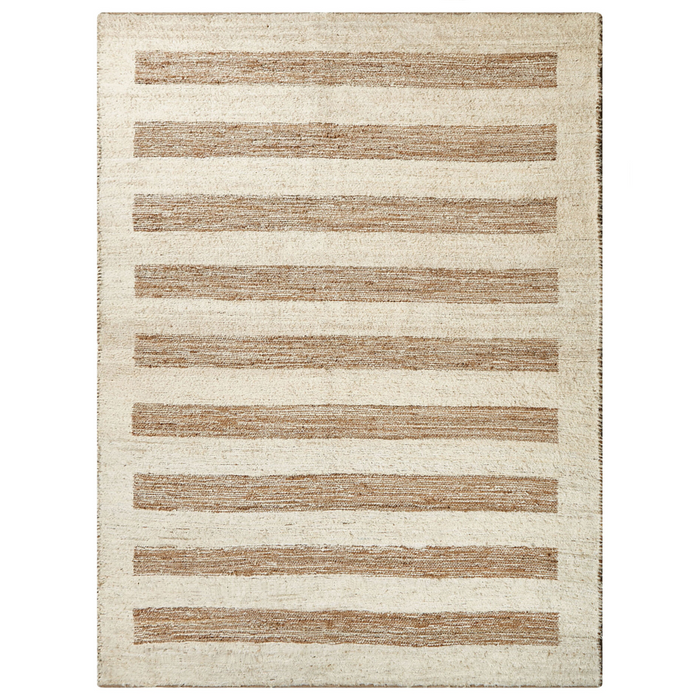 Tappeto Beige Juta e Cotone 300 x 400 cm Taglio Shuttle Paddle Tessuto a mano Pavimento