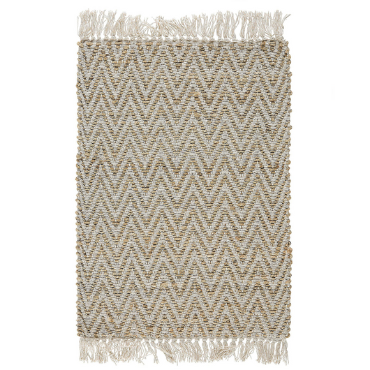 Tappeto passatoia Beige iuta e cotone 50 x 80 cm con frange intrecciato a mano Boho ingresso camera da letto