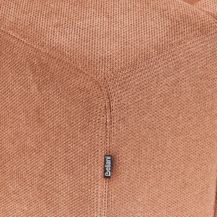 Divano angolare lato sinistro in Tessuto imbottito rosso chiaro con Cuscini 3 posti stile moderno minimalista