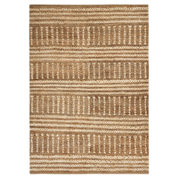 Tappeto da corridoio in iuta beige intrecciato a mano con motivo a righe 160 x 230 cm Corridoio stile boho rustico