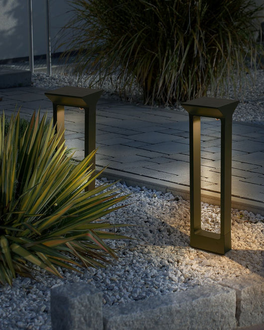 Lampada dissuasore da giardino a LED per sentieri 60 cm in alluminio nero stile moderno