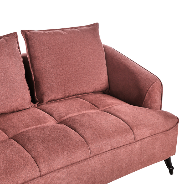 Divano bordeaux rivestito in tessuto con struttura in legno Soggiorno 2 posti