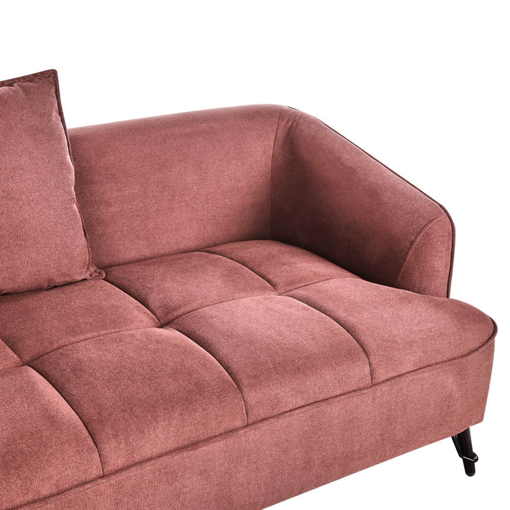 Divano bordeaux rivestito in tessuto con struttura in legno Soggiorno 2 posti