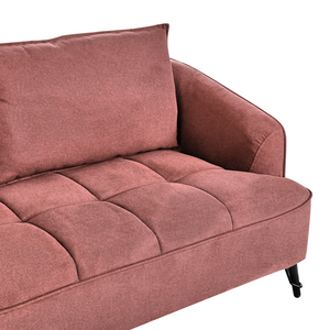 Divano bordeaux rivestito in tessuto con struttura in legno Soggiorno 3 posti