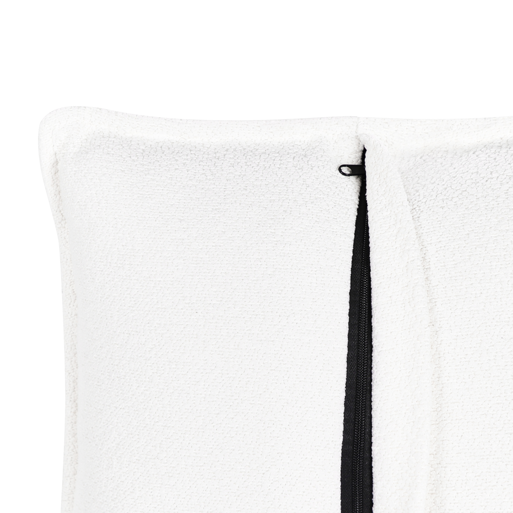 Divano Bianco Boucle Rivestimento in legno Soggiorno 2 posti