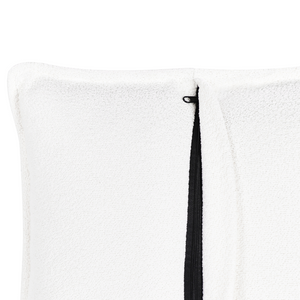 Divano Bianco Boucle Rivestimento in legno Soggiorno 3 posti