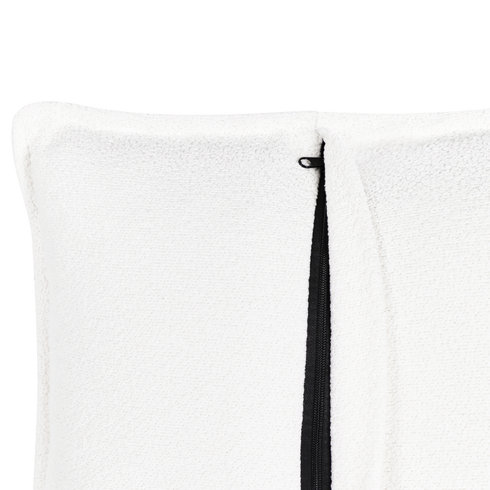 Divano Bianco Boucle Rivestimento in legno Soggiorno 3 posti