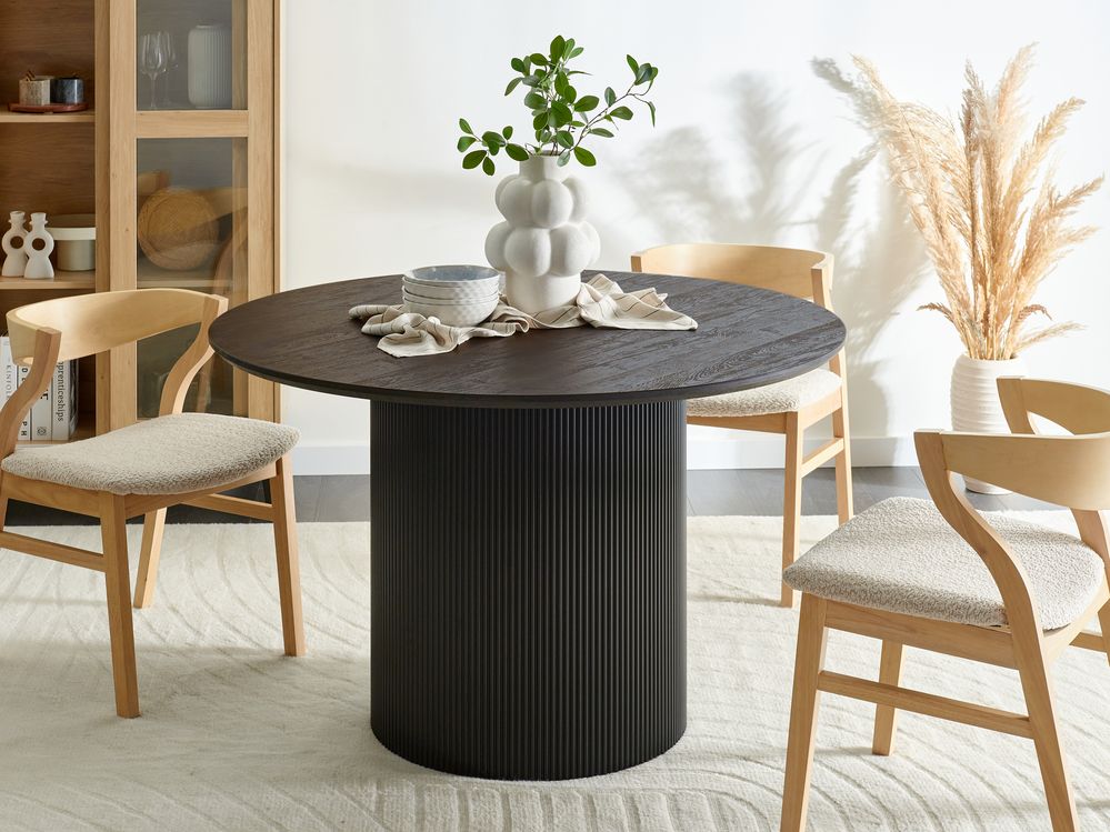 Tavolo da pranzo con piano in MDF nero ⌀ 120 cm con base a piedistallo Mobili da sala da pranzo moderni
