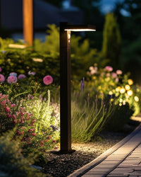 Lampada dissuasore da giardino a LED per sentieri 50 cm in alluminio nero stile moderno