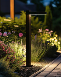 Lampada dissuasore da giardino a LED per sentieri 50 cm in alluminio nero stile moderno