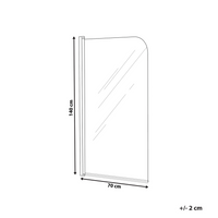Schermo Doccia Vasca Vetro Temperato Nero con Alluminio 140 x 70 cm Regolabile Minimalista