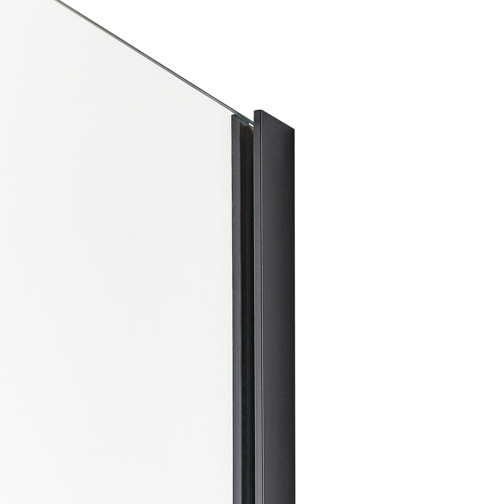 Schermo doccia in vetro temperato Box senza porte per bagno nero 80 x 190 design moderno