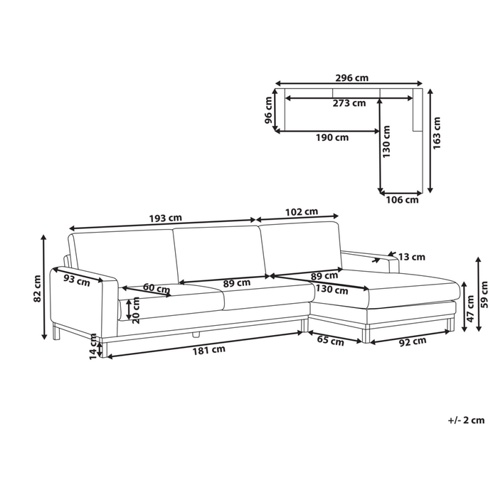 Divano angolare sinistro Rivestimento in bouclé bianco Gambe in legno Elegante