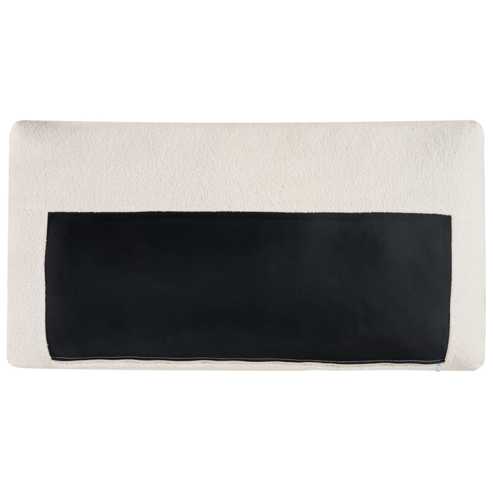 Divano angolare destro Rivestimento in bouclé bianco Gambe in legno Elegante