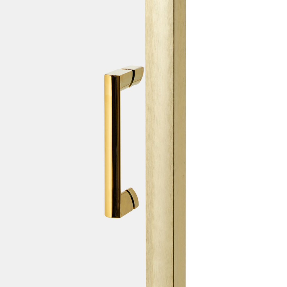 Box Doccia Vetro Temperato oro Cornice Alluminio Anta Singola 80x100x185cm