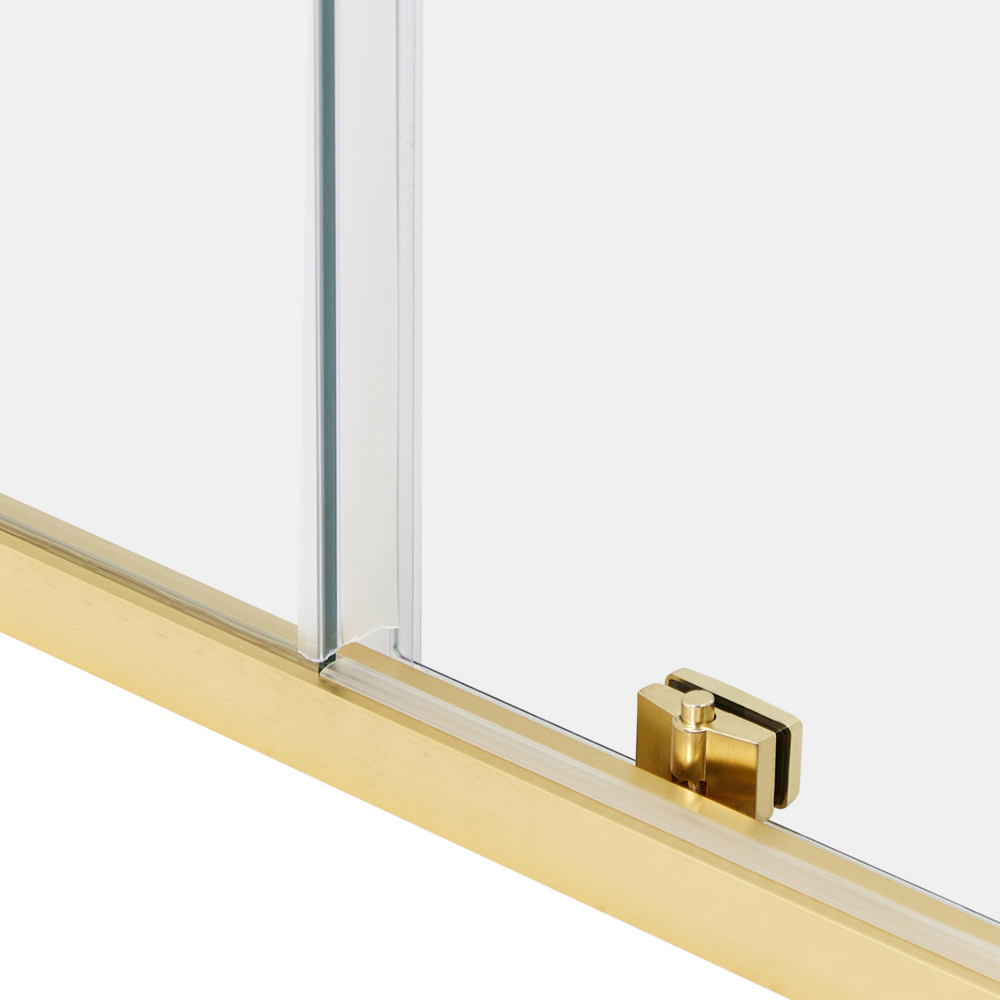 Box Doccia Vetro Temperato oro Cornice Alluminio Anta Singola 80x100x185cm