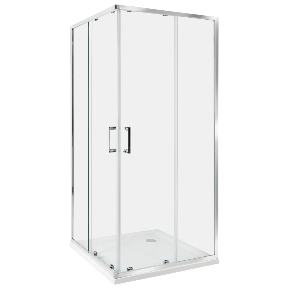 Box doccia oro vetro temperato doppia porta scorrevole 90 x 90 x 185 cm bagno design moderno