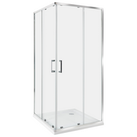 Box doccia oro vetro temperato doppia porta scorrevole 90 x 90 x 185 cm bagno design moderno