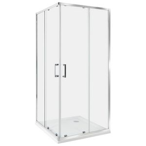 Box doccia oro vetro temperato doppia porta scorrevole 90 x 90 x 185 cm bagno design moderno