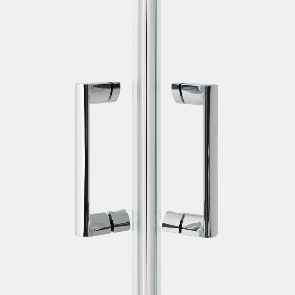 Box doccia oro vetro temperato doppia porta scorrevole 90 x 90 x 185 cm bagno design moderno