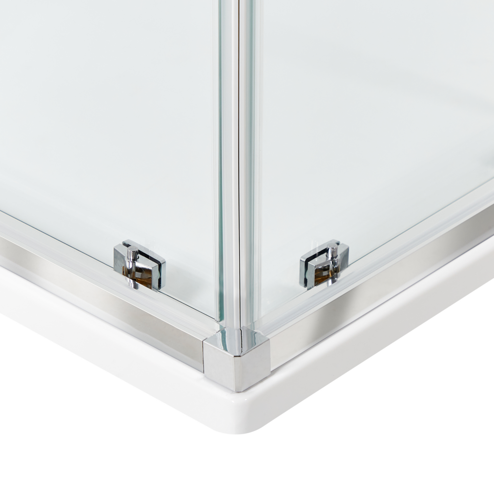 Box doccia oro vetro temperato doppia porta scorrevole 90 x 90 x 185 cm bagno design moderno