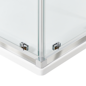 Box doccia oro vetro temperato doppia porta scorrevole 90 x 90 x 185 cm bagno design moderno