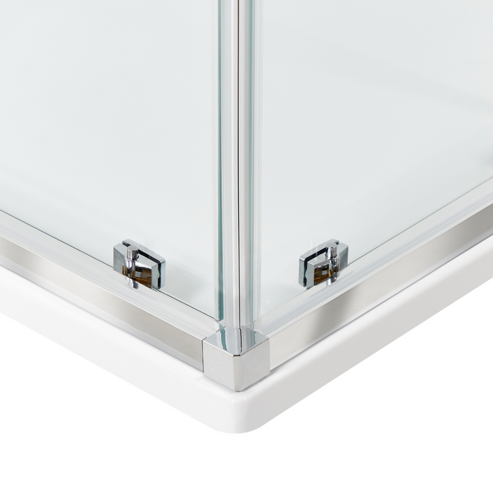 Box doccia oro vetro temperato doppia porta scorrevole 90 x 90 x 185 cm bagno design moderno