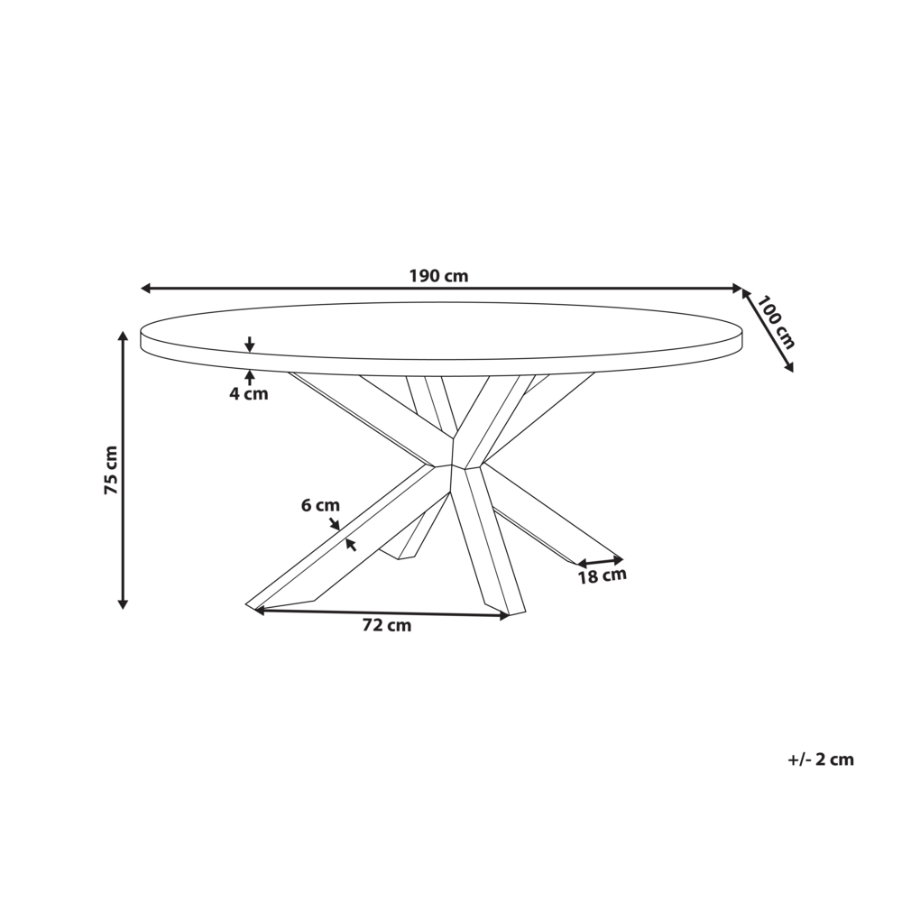Tavolo da giardino Grigio Legno chiaro Cemento Acacia 190 x 100 cm Arredo giardino Stile industriale