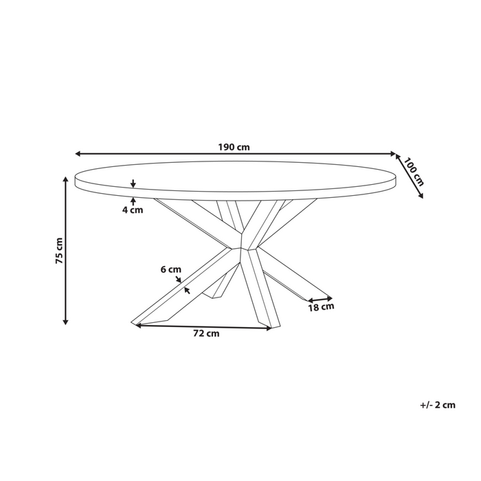 Tavolo da giardino Grigio Legno chiaro Cemento Acacia 190 x 100 cm Arredo giardino Stile industriale
