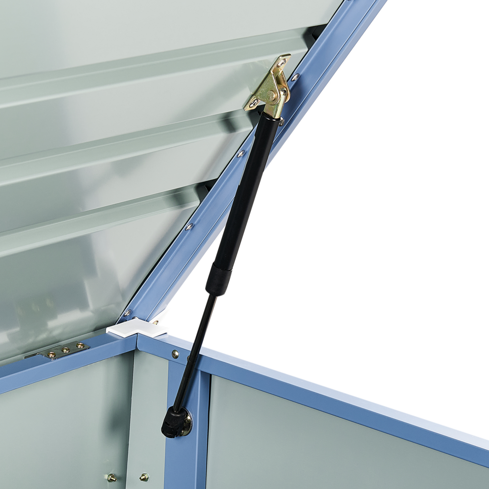 Cassapanca da esterno in acciaio zincato blu 165 x 70 cm giardino stile industriale