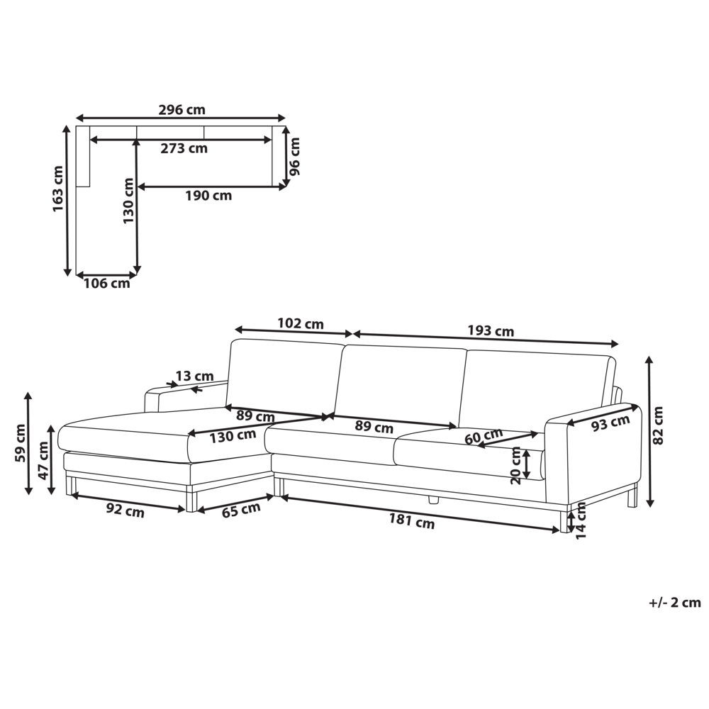 Divano angolare a destra Tappezzeria in corda jumbo verde Gambe in legno Elegante