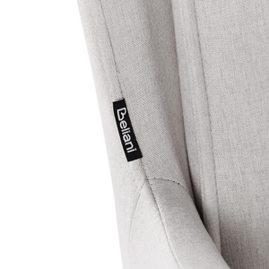 Set di 2 sedie girevoli da pranzo Tessuto beige chiaro con braccioli Schienale trapuntato Gambe in metallo nero Retro