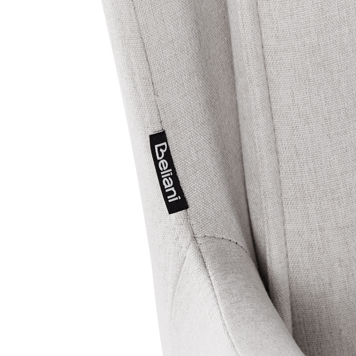 Set di 2 sedie girevoli da pranzo Tessuto beige chiaro con braccioli Schienale trapuntato Gambe in metallo nero Retro