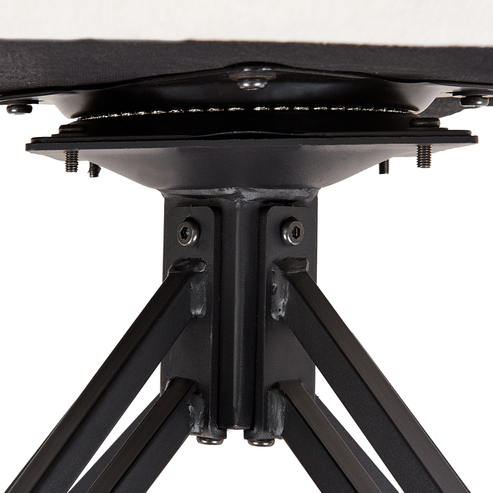 Set di 2 sedie girevoli da pranzo Tessuto beige chiaro con braccioli Schienale trapuntato Gambe in metallo nero Retro