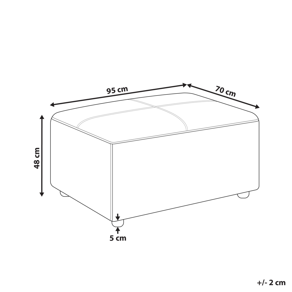 Pouf in tessuto poliestere con gambe in acciaio inox beige chiaro stile moderno