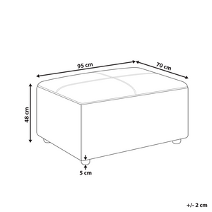 Pouf in tessuto poliestere con gambe in acciaio inox marrone grigio stile moderno