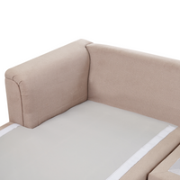 Divano angolare con gambe in plastica in tessuto tortora a destra stile moderno