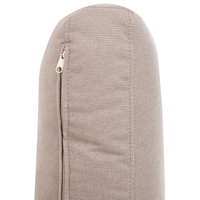 Divano moderno ad angolo con gambe in plastica in tessuto beige chiaro lato sinistro