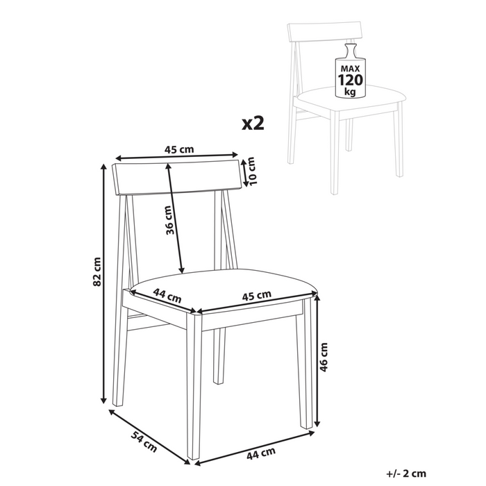Set di 2 sedie da pranzo Struttura in legno di gomma scuro Seduta in bouclé grigio Design retrò senza braccioli