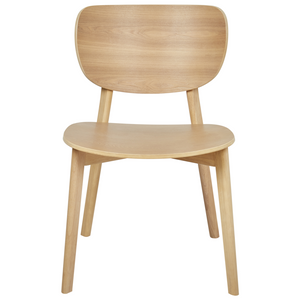Set di 2 sedie da pranzo con struttura e gambe in legno di gomma chiaro stile minimalista