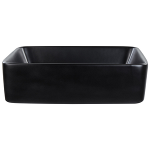 Lavabo da appoggio in ceramica nera lucida 490 x 380 mm Lavello da bagno rettangolare
