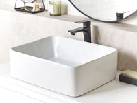 Lavabo da appoggio in ceramica bianca lucida 490 x 380 mm Lavello da bagno rettangolare