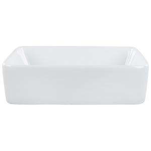 Lavabo da appoggio in ceramica bianca lucida 490 x 380 mm Lavello da bagno rettangolare