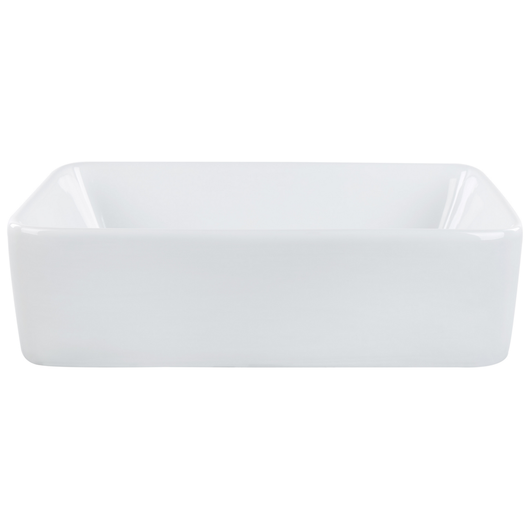 Lavabo da appoggio in ceramica bianca lucida 490 x 380 mm Lavello da bagno rettangolare