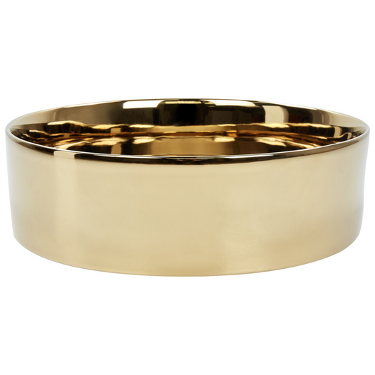 Lavabo da bagno in ceramica oro di forna rotonda 40 x 40 cm Stile glamour