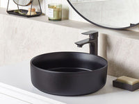 Lavabo da bagno rotondo in ceramica 36 cm nero stile moderno elegante