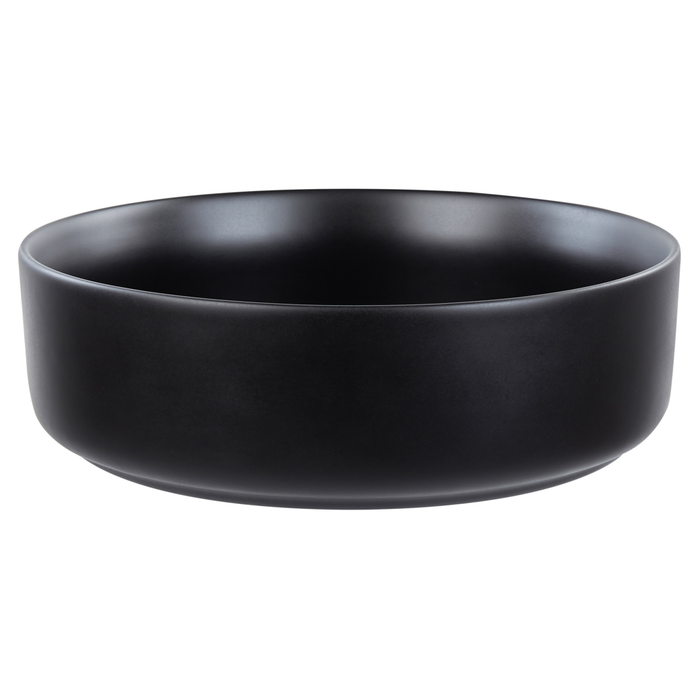 Lavabo da bagno rotondo in ceramica 36 cm nero stile moderno elegante